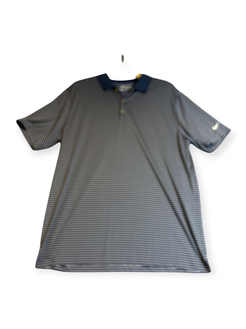 Nike Golf Tour Performance Polo Mens XL Gray Blue Micro Stripe Dri-FIT EUC